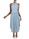 Ramy Brook Audrey Sleeveless Halter Drop Waist Midi Dress In Opal Pink