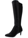 Alfani Hakuu Womens Faux Leather Wide Calf Knee-high Boots In Black