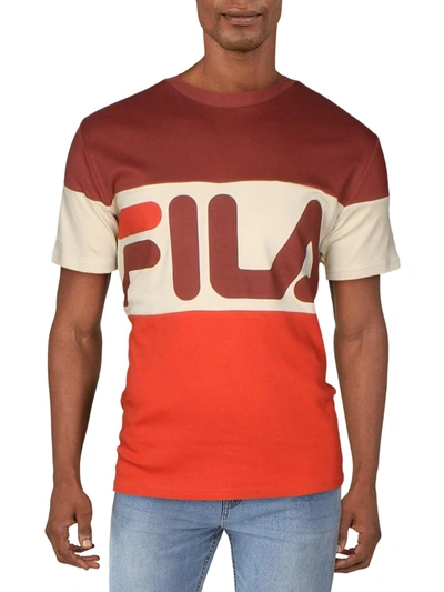 Fila Vialli Mens Cotton Crew Neck Logo T-shirt In Multi