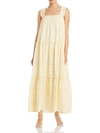 CHARLIE HOLIDAY LOTTIE WOMENS GINGHAM LONG MAXI DRESS