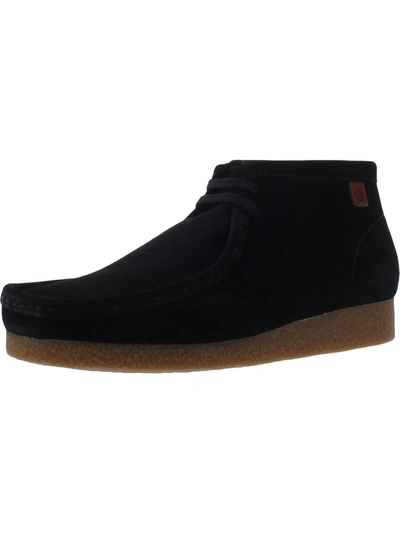 Clarks Shacre Boot Mens Suede Comfort Insole Moccasin Boots In Black