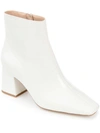 Journee Collection Haylinn Womens Zipper Square Toe Booties In White