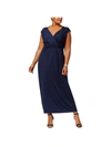 Ny Collection Plus Womens Sleeveless Empire Maxi Dress In Blue
