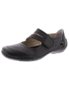 Ros Hommerson Chelsea Womens Leather Laser Cut Mary Janes In Black