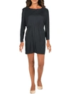 MARIE OLIVER WOMENS CREWNECK FRONT POCKETS MINI DRESS