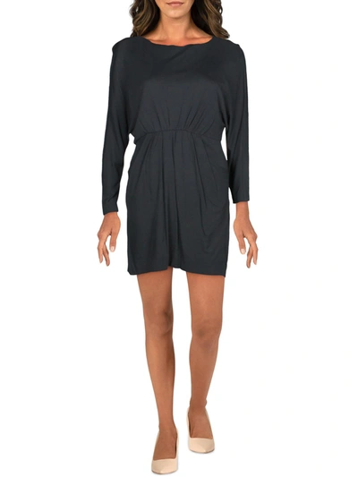 Marie Oliver Womens Crewneck Front Pockets Mini Dress In Black