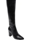 JANE AND THE SHOE WOMENS SNAKE PRINT SLIP ON KNEE-HIGH BOOTS