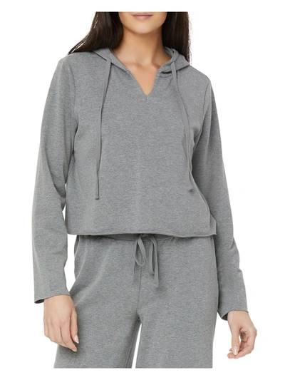 Nydj Womens Cropped Comfy Hoodie In Grey