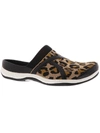 Easy Street Getup Womens Knit Leopard Print Mules In Multi