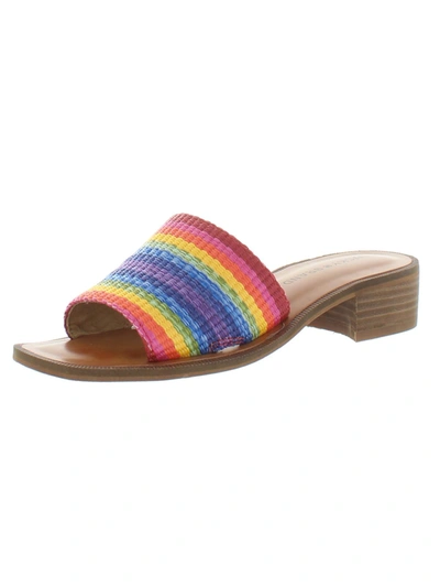 Lucky Brand Frijana Womens Square Toe Slip On Slide Sandals In Multi