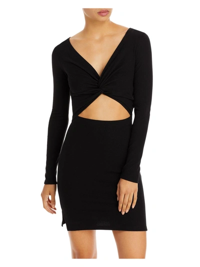 Fore Womens Cut Out Knit Mini Dress In Black