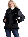 Tahari Saylor Womens Winter Down Puffer Coat In Black