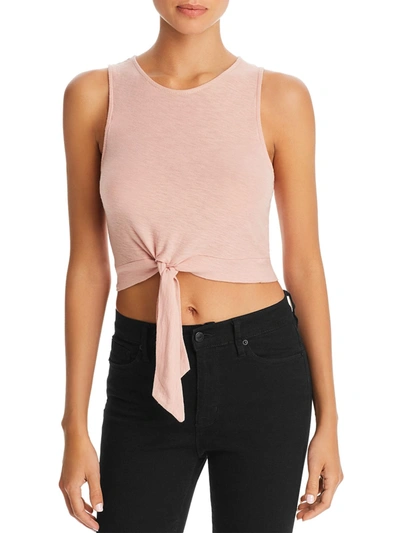 Comune Laporte Womens Knot-front Cropped Tank Top In Pink