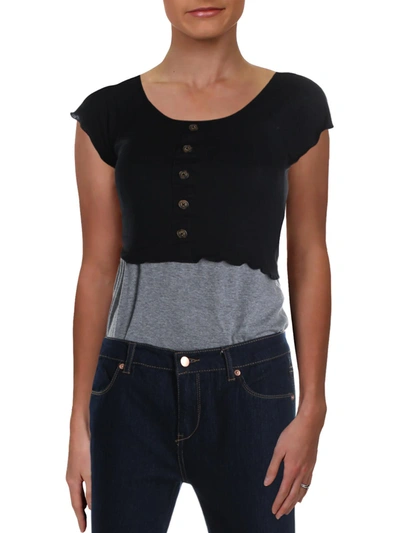 Rd Style Womens Knit Short Crop Top In Black