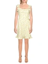 BCBGENERATION WOMENS FLORAL FLUTTER SLEEVE SUNDRESS