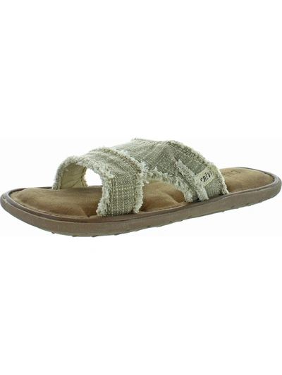 Crevo Cory Mens Hemp Slip On Slide Sandals In Beige