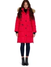 Canada Weather Gear Womens Faux Fur Heavyweight Puffer Coat In Red