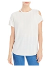 STATUS BY CHENAULT WOMENS CUT-OUT RIBBED PULLOVER TOP