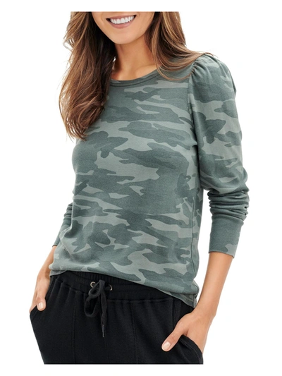 Splendid Womens Camo Printed T-shirt In Green