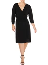 Ny Collection Plus Size Ruched A-line Dress In Black