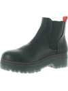 Mia Cayson Womens Faux Leather Slip On Chelsea Boots In Black
