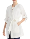 Kobi Halperin Francesca Womens Linen Blend Wrap Jacket In White