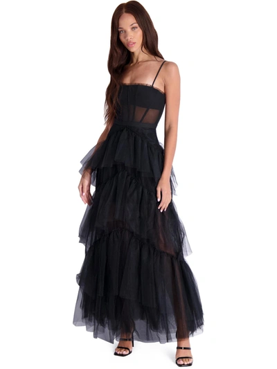 Bcbgmaxazria Oly Womens Ruffled Corset Evening Dress In Black