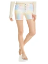Aqua Womens Denim Frayed Hem Denim Shorts In Multi