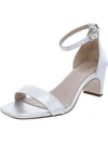 Naturalizer Vera Womens Buckle Ankle Strap Heel Sandals In Silver