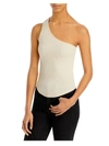 LINE & DOT MIA WOMENS RIBBED KNIT ONE SHOULDER TANK TOP
