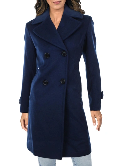 Sam Edelman Womens Lightweight Warm Wool Coat In Blue