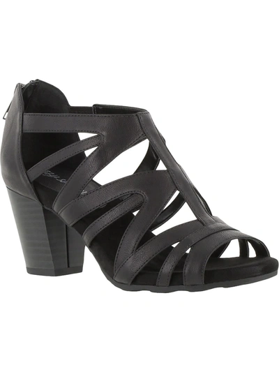 Easy Street Amaze Womens Faux Leather Gladiator Dress Sandals In Black