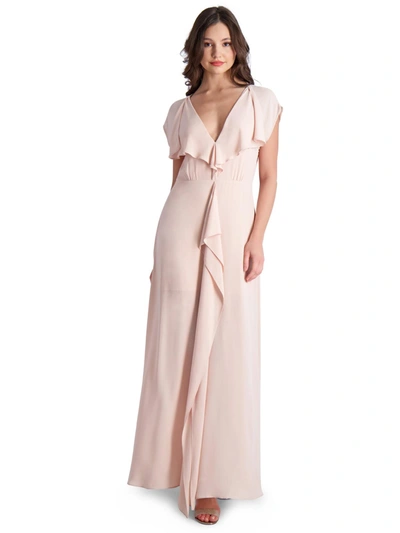 Bcbgmaxazria Evette Womens Bridesmaid Formal Evening Dress In Pink