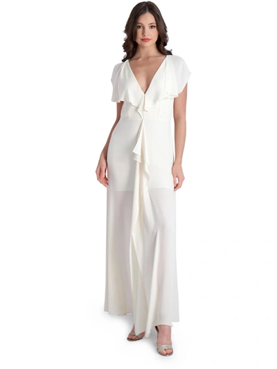 Bcbgmaxazria Evette Womens Bridesmaid Formal Evening Dress In White