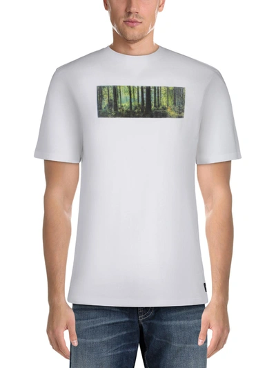 Silver Jeans Co. Mens Organic Cotton Printed Graphic T-shirt In White