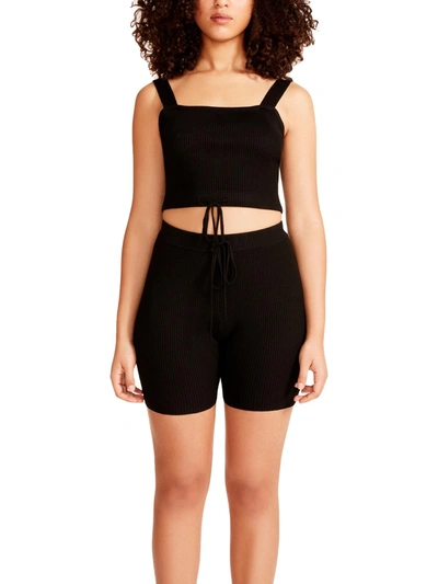 Madden Girl Womens 2pc Crop Short Outfit In Black