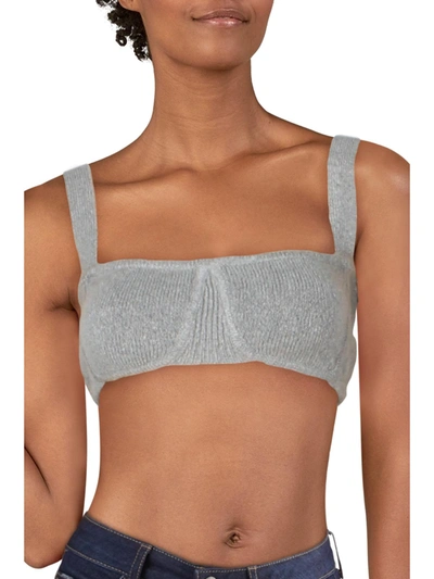 Danielle Bernstein Womens Cropped Sleeveless Bralette In Grey