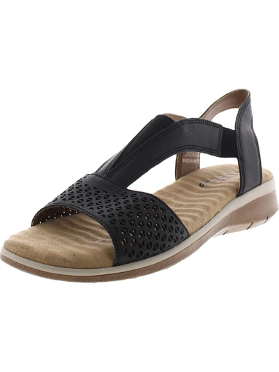 Easy Street Marley Womens Leather Comfort Insole Strap Sandals In Black