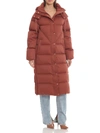 Avec Les Filles Womens Long Quilted Puffer Jacket In Multi