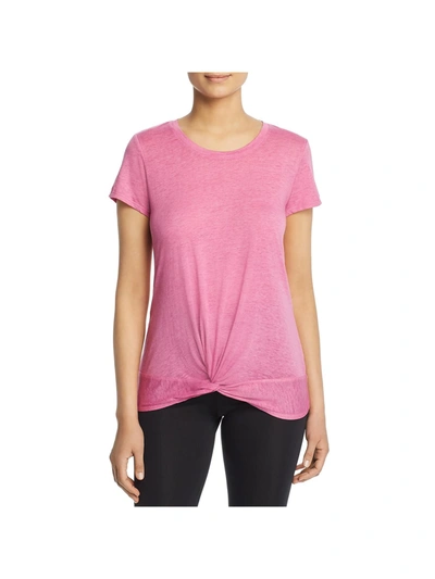 Marc New York Womens Twist Front Solid Top In Pink