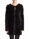 ADRIENNE LANDAU Knit Rabbit Fur Coat,0400093134072