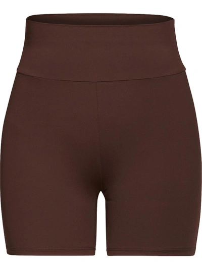 Bb Dakota Womens Fitted Midi Bike Shorts In Brown