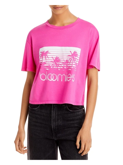 Bloomie's Palm Womens Graphic Boxy T-shirt In Pink