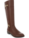 Karen Scott Deliee 2 Womens Faux Leather Wide-calf Riding Boots In Brown