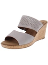 ROCKPORT BRIAH 2 BAND WOMENS LEATHER SHIMMER WEDGE SANDALS