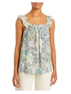Fever Womens Printed Off The Shoulder Tank Top In White