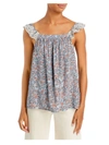 FEVER WOMENS PRINTED OFF THE SHOULDER TANK TOP