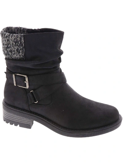 Lifestride Katie Womens Zipper Block Heel Ankle Boots In Black