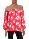 FRENCH CONNECTION WOMENS OFF-THE-SHOULDER FLORAL PRINT BLOUSE