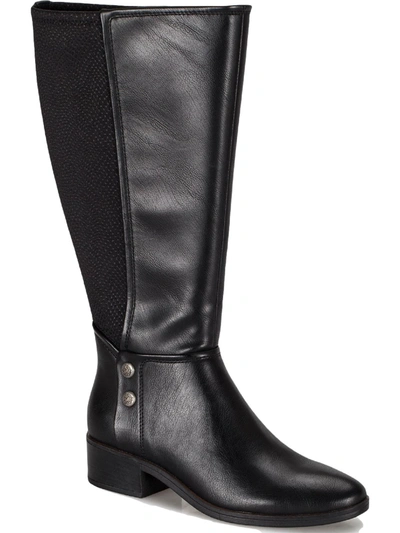 Baretraps Madelyn Womens Faux Leather Embossed Knee-high Boots In Black